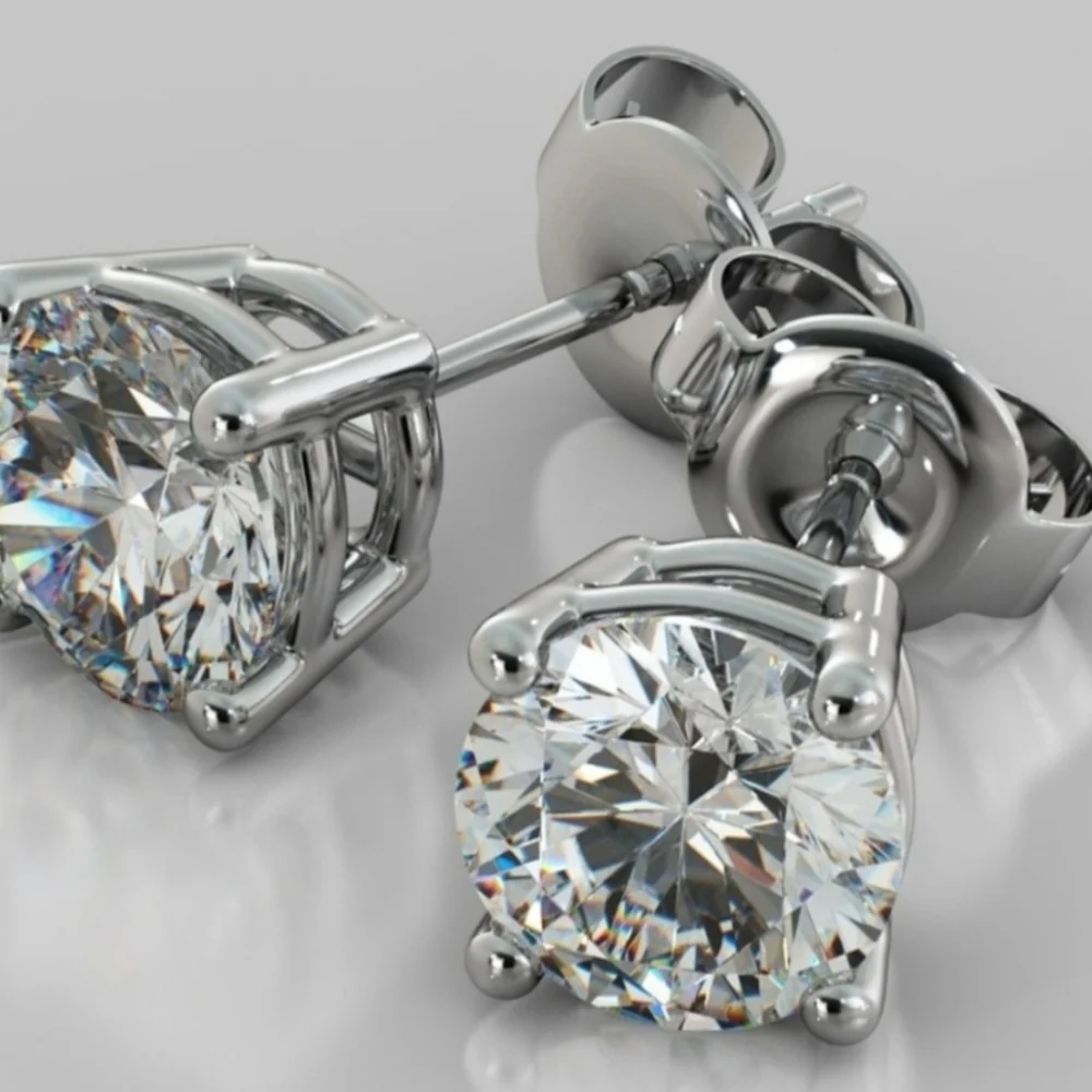 Elegant 6ct Certified Moissanite Silver Stud Earrings - Picture 5 of 10